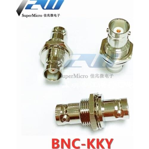 5pcs/lot All-copper RF adapter BNC female to female | Q9 double-pass butt straight through nut BNC-KKY fixed panel