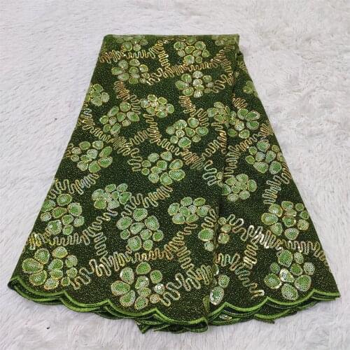 African Velvet Lace Fabric Embroidered With Sequins 5 Yards/Piece Nigerian Mesh Laces Fabrics For Garment Sewing HZ1125