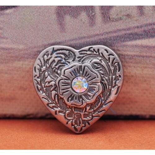 ANTIQUE SILVER HEART FLOWER RHINESTONE CRYSTAL WESTERN HEADSTALL SADDLE HORSE TACK LEATHERCRAFT CASE BAG BELT CONCHO RIVET BAC