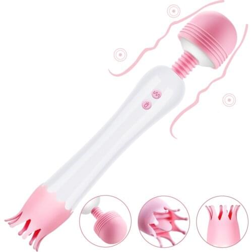 Sex Toys for Women Vaginal Massager Licking Tongue AV Magic Wand Vibrator Oral Clit Double Head Vibrators Clitoris Stimulator