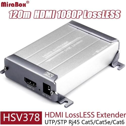 LossLESS 120m HDMI Extender over Cat6 UTP STP Ethernet FUll HD 1080p HDMI Transmitter Receiver by Cat5/Cat5e Rj45 LAN Cable