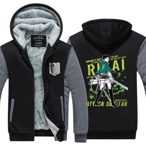 High-Q Unisex Attack on Titan Eren Jager Survey Corps Recon Corps thickening Cardigan Hoodies Sweatshirts Jacket Coat