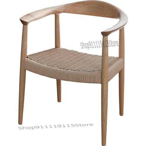 Customized Simple President Kennedy Chair In Northern Europe Study Leisure Back Chair Ash Solid Wood Armchair Rattan Chair