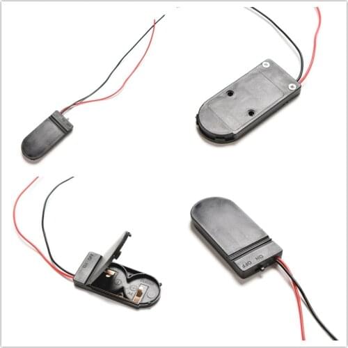 JETTING 5Pcs/Lot Hold 2x CR2032 Button Coin Cell Battery Holder Case Storage Black Box 6V Wire Lead ON/OFF Switch