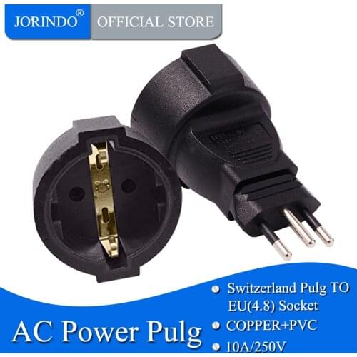 JORINDO CH TO EU,3 pin Swiss socket adaptor Swiss EU German plug adapter converter plug WA-0181 Swiss plugs turn to French plugs