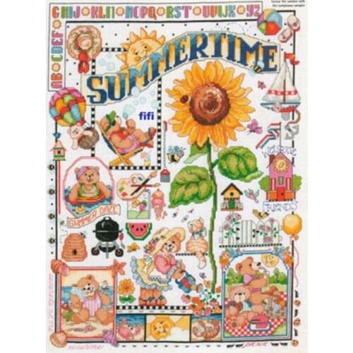 Summer garden patterns counted 11CT 14CT DIY Cross Stitch Sets wholesale Cross-stitch Kits Embroidery Needlework
