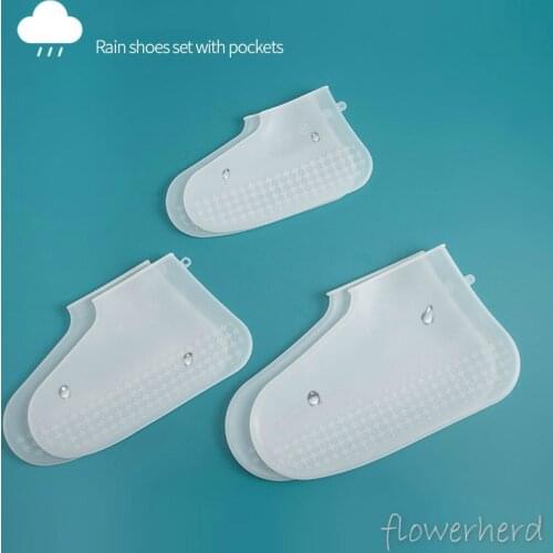Reusable Silicone Waterproof Shoe Cover Rainy Day Thick Non-slip Wear Men Women Children Outdoor Portable Rain Boots Protector