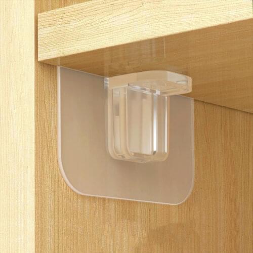 Punch-free Wardrobe Layered Partition Support Shelf Right Angle Bracket Support Paste Screw Hook Clapboard Sticker Wall Hangers