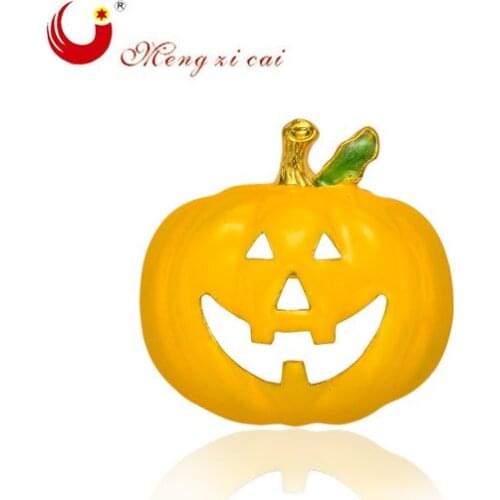Fashion jewelry cute enamel brooch for women Four kinds of expression Yellow pumpkin brooch Hollywood gifts for children X1087