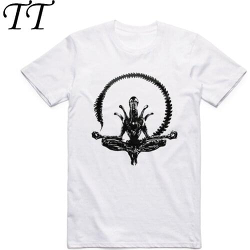 2019 S-XXX Men Alien Print T-shirt Short sleeve O-Neck Casual Summer fashion Swag Aliens Cool Tshirt