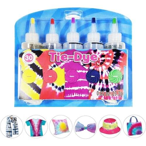 Tie-Dye Kit - 5 Colors One-Step Tie-Dye Kit Cotton Linen Clothing Dyes DIY Fashion Dye Kit For Clothing Arts Design Set Dyes