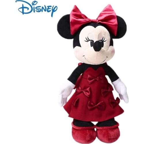 2021 New Disney Genuine Minnie Mouse Plush Toys Kawaii Minnie with Red Bow Stuffed Dolls Kids Toys for Girls Christmas Gifts
