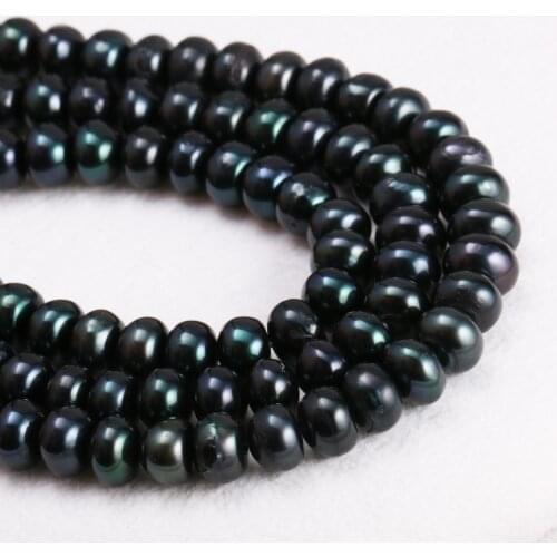 New Round Black Pearl Beads Simple And Stylish Party Jewelry Gift Pearl Size 7-8mm