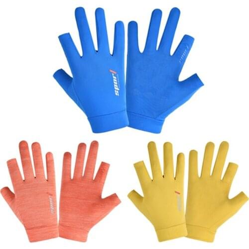 Ice Silk Gloves 3 Fingers Cut Fishing Gloves Men Women Outdoor Anti-slip Fishing Gloves Sports Glove Useful Fishing Accessories