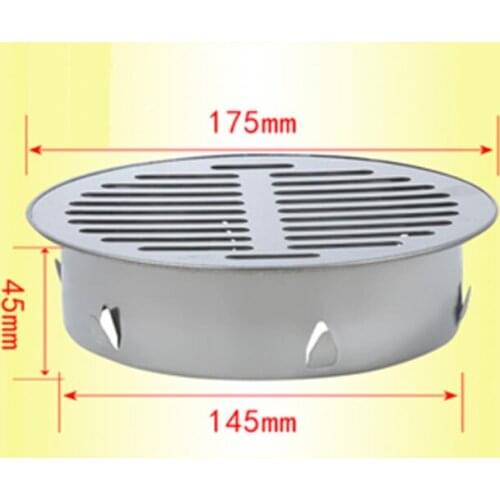 175mm diameter flat-end balcony in-line floor drain large displacement suitable 150mm wide tube 304 stainless steel