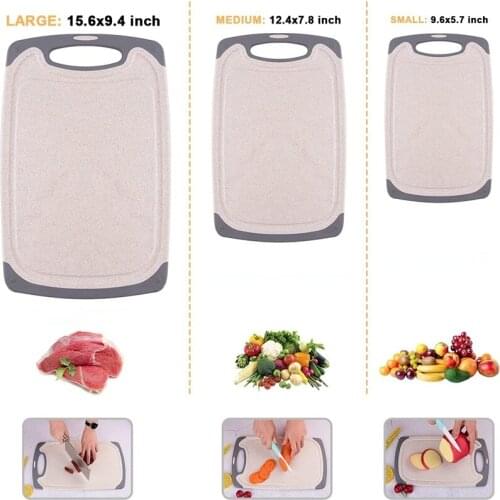 Wheat straw Thicken Plastic Fruit Kitchen Cutting Boards Kitchen Anti Bacterial Cut Vegetable Meat Board Chopping Block Tool