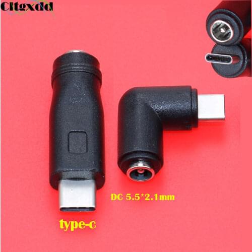 Cltgxdd 5V DC power jack 5.5 * 2.1 mm female to Type-C USB 3.1 Male Conversion Plug 90 / 180 Degrees DC Power Connector Adapter