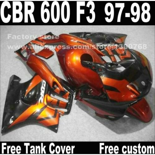 Lowest price Motorcycle parts for HONDA CBR 600 F3 fairings 1997 1998 CBR600 F3 97 98 red black fairing kit A3