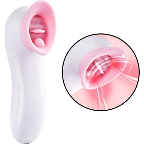 Sex Oral Licking Tongue Vibrator Nipple Sucking Clitoris Stimulator Vibrator 7 Vibrating Nipple Sucker Adult Sex Toys for Women