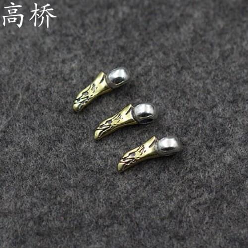 Takahashi Kagura Goros Sterling Silver Yellow Hawk Flute Pinnacle Style Necklace DIY Jewelry Accessories Flat Beads