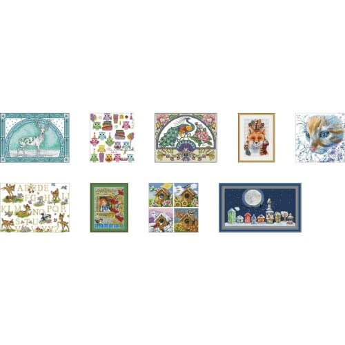 TOP fox of love patterns Counted Cross Stitch 11CT 14CT 18CT DIY Cross Stitch Kits Embroidery Needlework Sets