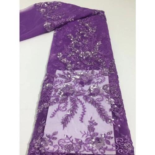 High-End Wedding Dress Lace Exquisite Bead Tube Sequin Embroidery Tulle Mesh Sewing Fabric DIY Fashion Skirt 5 Yards Wholesale