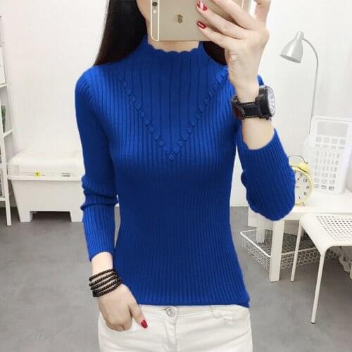 Women Spring Winter Style Knitted Sweater Pullovers Lady Casual Striped Printed Turtleneck Long Sleeve Pullovers Tops ZZ0080