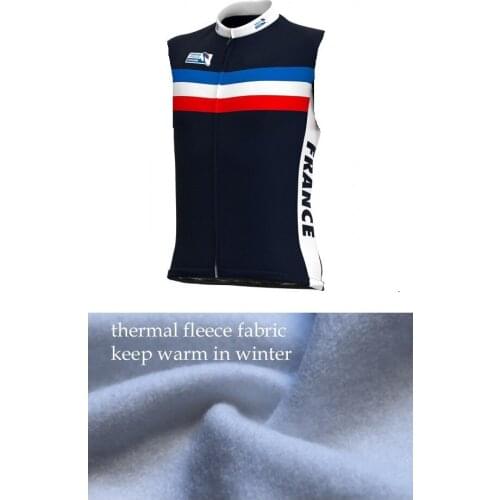 WINTER FLEECE THERMAL 2020 FRANCE NATIONAL TEAM ONLY SLEEVLESS VEST CYCLING JERSEY WEAR ROPA CICLISMO SIZE XS-4XL