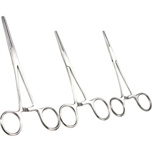 1pc Hemostat Forceps Straight Curved Stainless Steel Locking Clamp