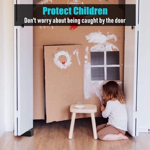 3PC Rubber Doors Stop Wedge Door Stoppers Non-Slip Black Rubber Door Buffers For Office Home Baby Safety Portable Wedge Stopper