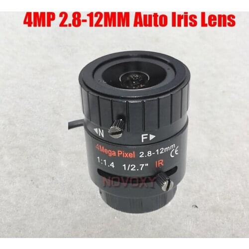 4 Megapixel HD 1/3" 2.8-12mm DC Auto Iris Varifocal IR CCTV Lens CS Mount For 960p 1.3 MP 2mp 3mp 4mp Box Camera Free Shipping