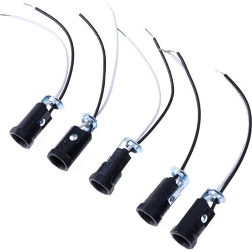 5Pcs Candelabra Base E12 Lamp Holder Light Sockets Keyless 20cm Wire Leads Accessories Bulb Lighting Replacement Parts