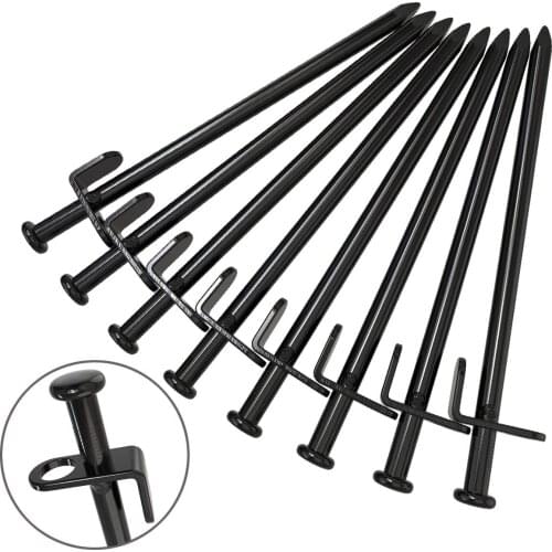5PCS/Lot 20/30/40cm Tent Stakes Heavy Duty Camping Stakes Forged Steel Tent Pegs Nails Outdoors Solid Stakes