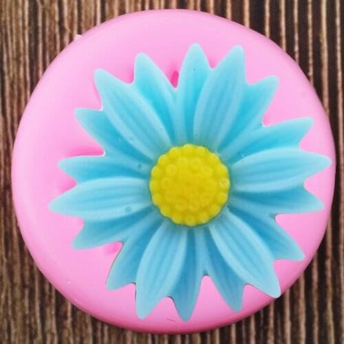 Daisy Flower Silicone Molds DIY Cupcake Topper Fondant Cake Decorating Tools Clay Candy Chocolate Gumpaste Moulds
