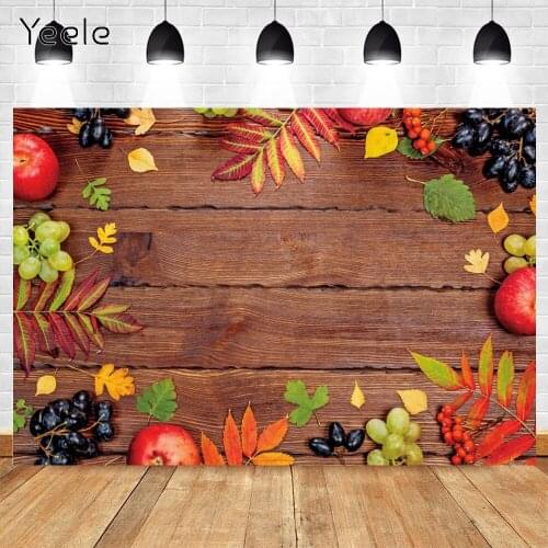 Yeele Photocall Autumn Backdrop Wood Board Fruits Kitchen Food Photographic Photography Background For Photo Studio Photophone