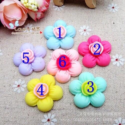 Fashion mini resin Five petals manicure nail decals DIY accessories 20mm 20pcs/bag 7 color optional 9622