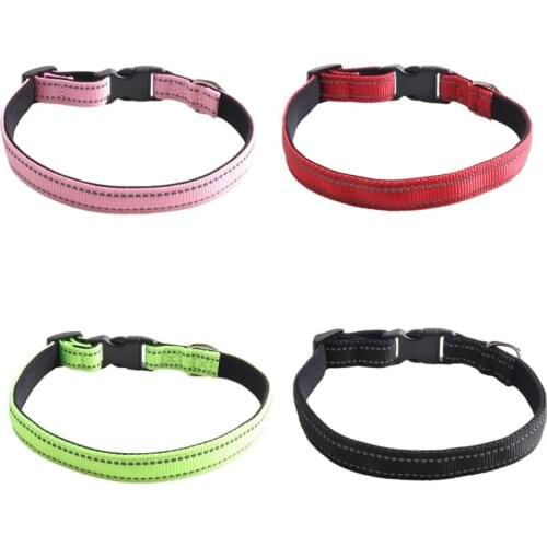 Dog Collars With Buckle Comfortable Nylon Adjustable Release Reflective Color Dog Collar Pet Supplies