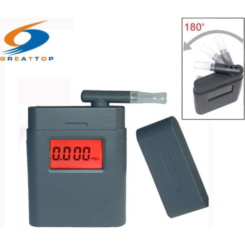 Prefessional Breath Alcohol Tester LCD Digital Breathalyzer with 5pcs Rotating Mouthpiece Alcohol Detector Alcotester