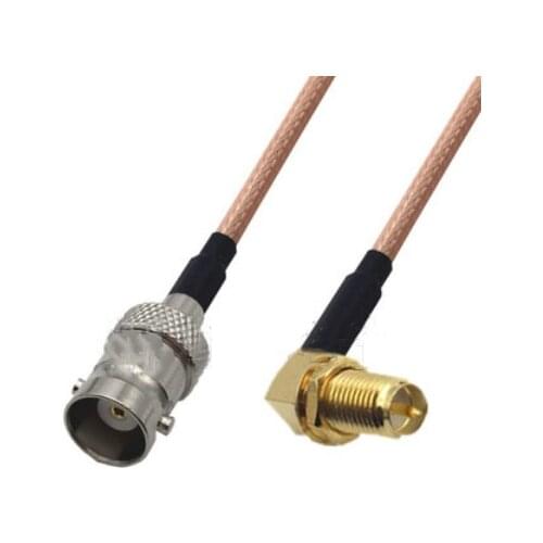 RP-SMA Female to BNC Female Right Angle Connector Pigtail Jumper RG316 Cable 50 ohm