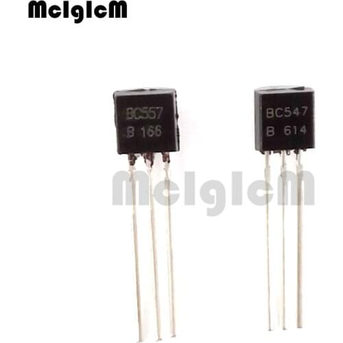 MCIGICM BC547+ BC557 Each 25pcs all 50pcs/bag BC547B BC557B NPN PNP Transistor TO-92 Power Triode Transistor Free shipping
