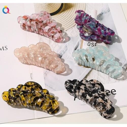 Korean Acetate Marble Leopard Hair Clips Girls Hairpins Crab Claws Jaw Clamp Hair Accessories for Women Banana Grips Slid 2020