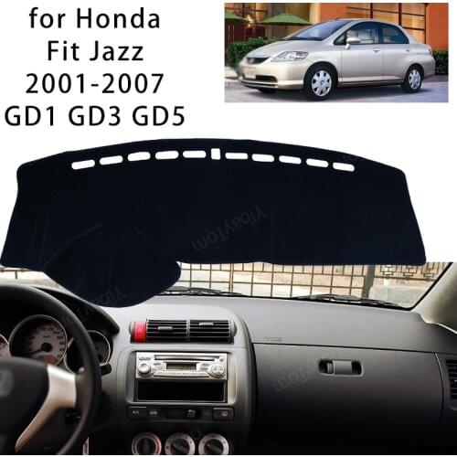 For Honda Fit Jazz 2001-2007 GD1 GD3 GD5 Console Dashboard Suede Mat Protector Sunshield Cover