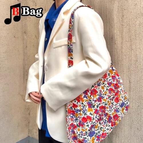 Women Retro Shoulder Bags printing Daisy Design Ladies Floral Handbag Casual Tote Literary Books Bag Shopping Bag For Girls