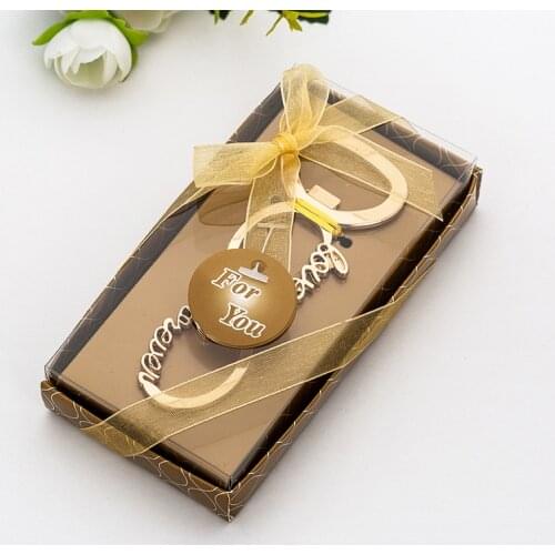 10 Pieces/lot) Elegant Gold wedding and Party favors of 8th Infinite Love Bottle Opener Favors For Party decoration souvenirs