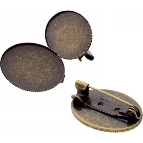 10pcs/lot oval antique Bronze Cabochon Base Tray Bezels Blank Setting Supplies For Jewelry Making Findings brooch