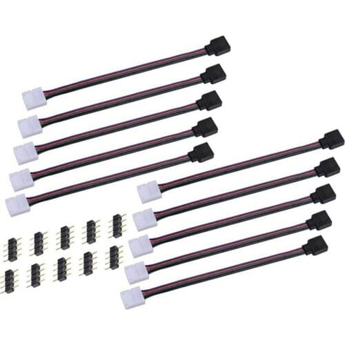 10pcs RGB Strip Lights Wire Cable Solderless PCB Board with Female Connect For 3528 5050 SMD LED Strip