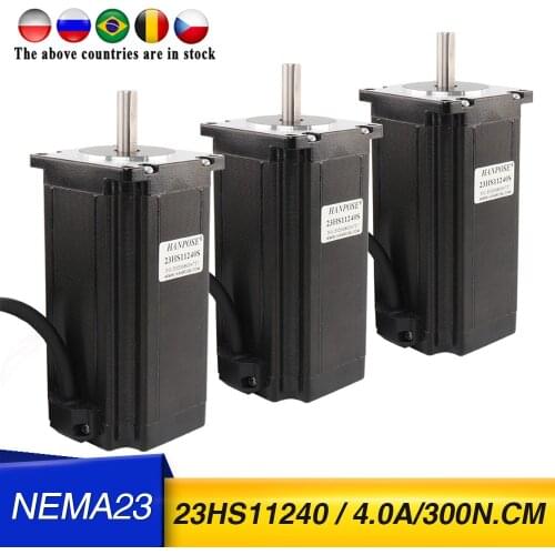 3PCS NEMA23 stepper motor 23HS11240 112mm 4.0A 300N.cm D-8MM for CNC worm wheel edging machine