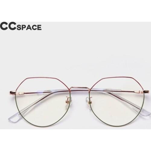 49487 Metal Irregular Two-Color Glasses Frame Men and Women Optical Fashion Computer Eyeglasses Trend Flat Lenses