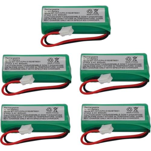 5pcs 2.4V 800mAh Ni-MH Cordless Phone Battery for Uniden BT-1011 BT-1018 BT1011 BT1018 BT-694