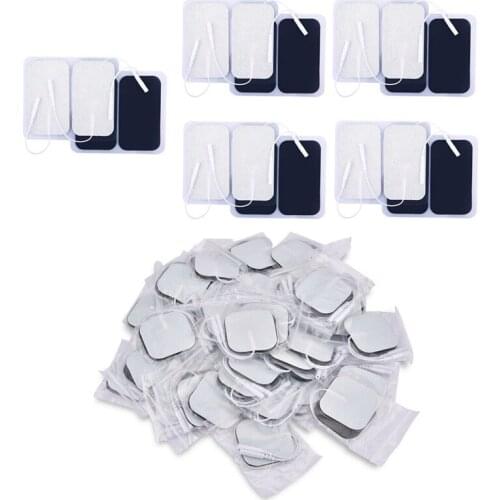 50Pcs 50 x 50Mm Electrode Self Adhesive Pads & 20Pcs 5 x 9Cm Self-Adhesive Electrode Pads 2Mm Plug Gel Patch